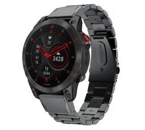 Strap-it® Garmin Forerunner 745 stalen band (zwart)