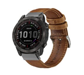 Strap-it® Garmin Fenix 5 / 6 leren bandje (bruin) Strap-it® Garmin Fenix 5 / 6 leren bandje (bruin)