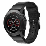 Strap-it® Garmin Fenix 7 nylon hybrid bandje (zwart) Strap-it® Garmin Fenix 7 nylon hybrid bandje (zwart)