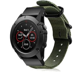 Strap-it® Garmin Forerunner 935 nylon gesp band (groen)