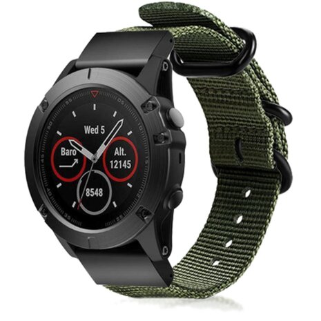 Strap-it® Strap-it Garmin Forerunner 935 nylon gesp band (groen)
