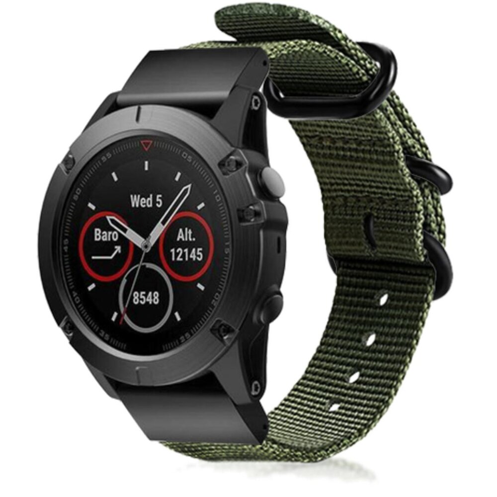 Strap-it® Strap-it Garmin Forerunner 745 nylon gesp band (groen)