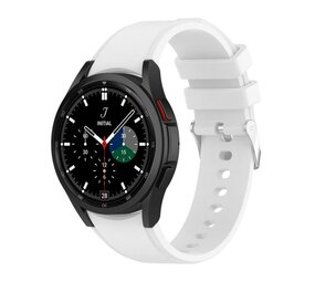 Strap-it® Samsung Galaxy Watch 4 Classic 42mm siliconen band (wit)
