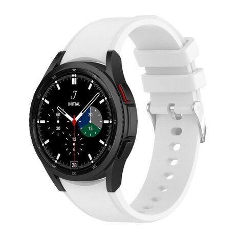 Strap-it® Strap-it Samsung Galaxy Watch 4 Classic 42mm siliconen band (wit)
