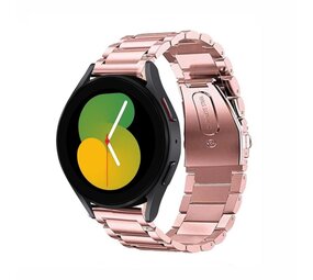 Strap-it® Samsung Galaxy Watch 5 - 44mm stalen band (roze) Strap-it® Samsung Galaxy Watch 5 - 44mm stalen band (roze)