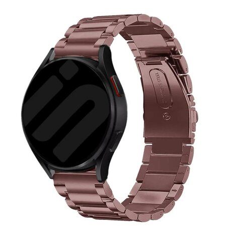 Strap-it® Strap-it Samsung Galaxy Watch 6 Classic 43mm stalen band (brons-bruin)