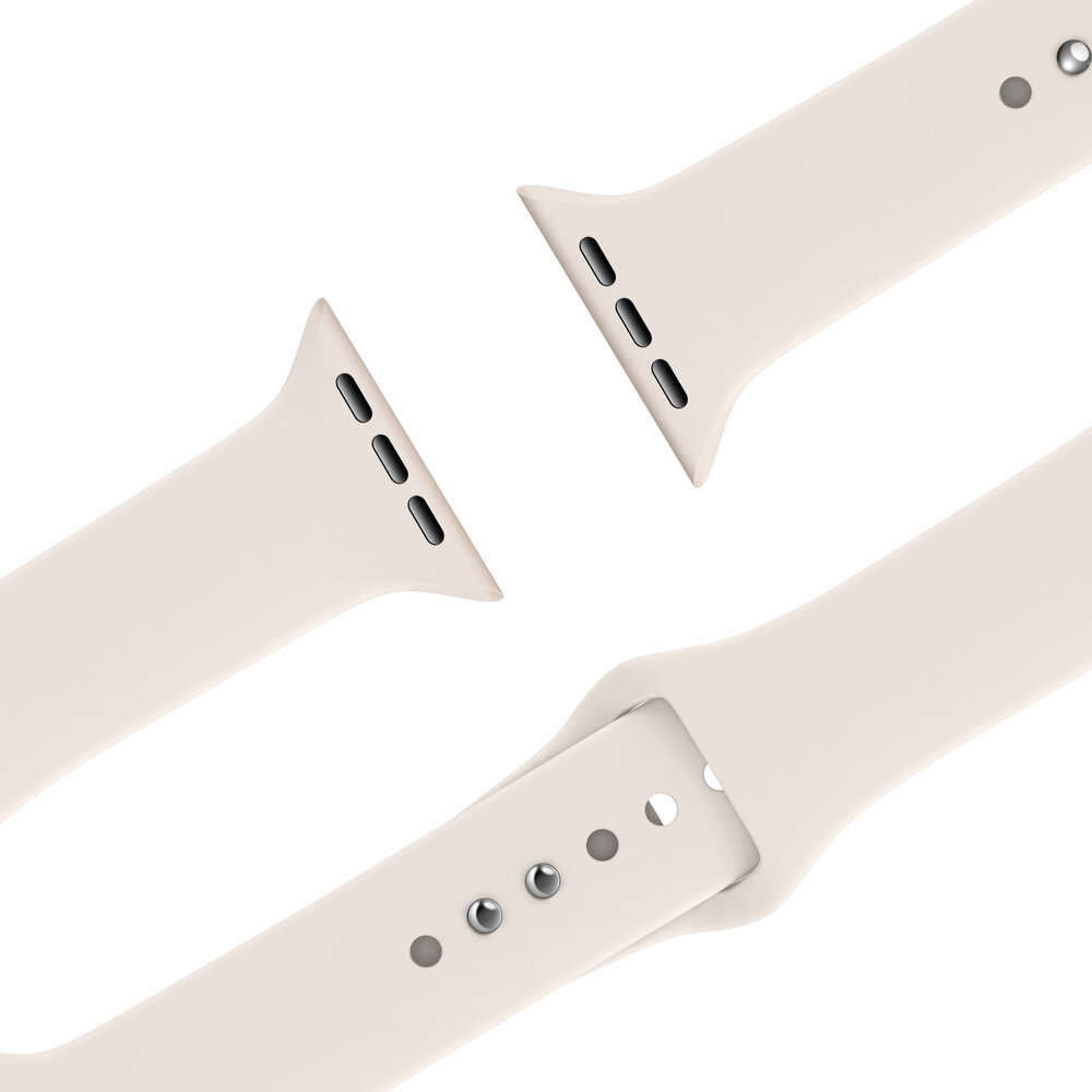 Bandz Bandz Apple Watch dual snap siliconen band (sterrenlicht)