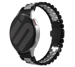 Strap-it® Samsung Galaxy Watch 6 Classic 43mm Jubilee stalen band (zwart/zilver)