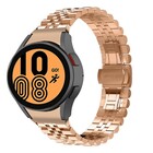 Strap-it® Strap-it Samsung Galaxy Watch 4 - 44mm Jubilee stalen band (rosé goud)