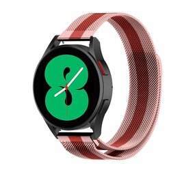 Strap-it® Samsung Galaxy Watch 4 - 44mm Milanese band (rood/roze)
