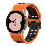 Strap-it® Samsung Galaxy Watch 4 44mm sport square bandje (oranje/zwart)