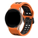 Strap-it® Samsung Galaxy Watch 4 Classic 42mm sport square bandje (oranje/zwart)