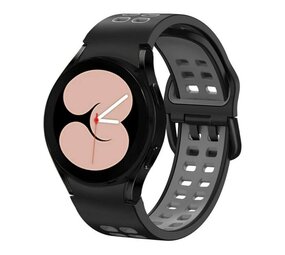 Strap-it® Samsung Galaxy Watch 4 44mm sport square bandje (zwart/grijs)