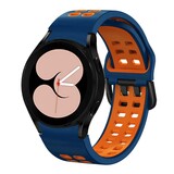 Strap-it® Samsung Galaxy Watch 4 44mm sport square bandje (blauw/oranje)
