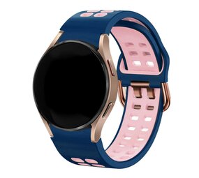 Strap-it® Samsung Galaxy Watch 6 - 44mm sport square bandje (blauw/roze) Strap-it® Samsung Galaxy Watch 6 - 44mm sport square bandje (blauw/roze)