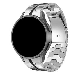 Strap-it® Samsung Galaxy Watch 6 - 40mm steel iron band (zilver/zwart)