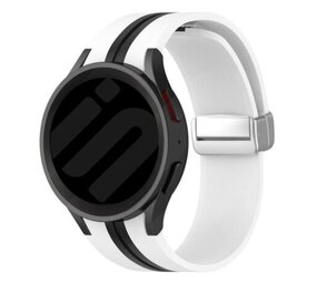 Strap-it® Samsung Galaxy Watch 6 Classic 43mm magnetische sport band (wit/zwart) Strap-it® Samsung Galaxy Watch 6 Classic 43mm magnetische sport band (wit/zwart)