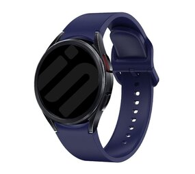 Strap-it® Samsung Galaxy Watch 4 Classic 42mm 'One push' siliconen band (donkerblauw)