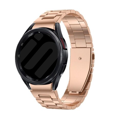 Strap-it® Strap-it Samsung Galaxy Watch 4 Classic 46mm 'One push' stalen band (rosé goud)