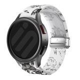 Strap-it® Transparent Flower Samsung Galaxy Watch 4 44mm magnetisch bandje