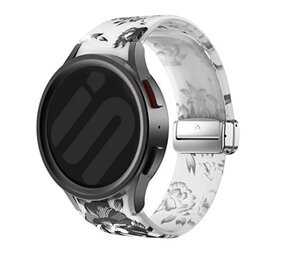 Strap-it® Transparent Flower Samsung Galaxy Watch 5 44mm magnetisch bandje
