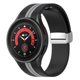 Strap-it® Samsung Galaxy Watch 5 44mm magnetische sport band (zwart/grijs)