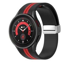 Strap-it® Samsung Galaxy Watch 4 40mm magnetische sport band (zwart/rood)