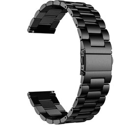 Strap-it® Stalen horlogeband 22mm - universeel - zwart