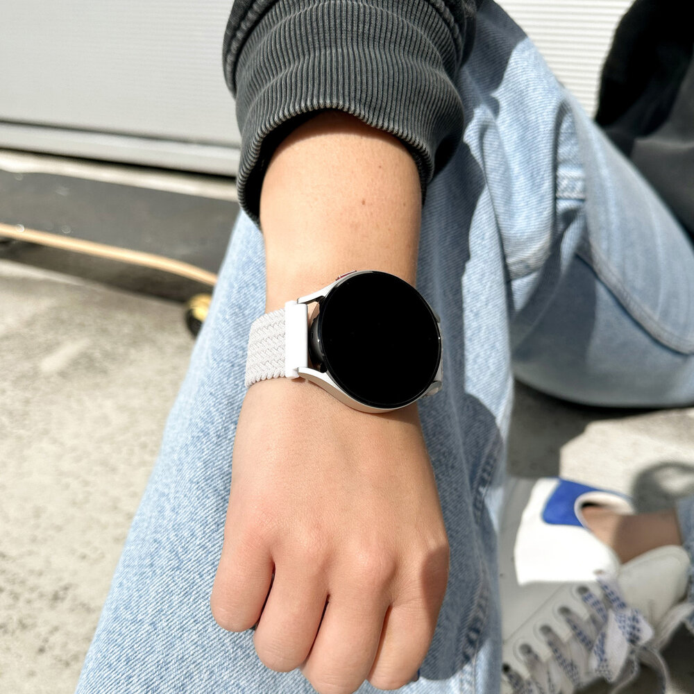 Strap-it® Strap-it Xiaomi Amazfit GTS verstelbaar geweven bandje (wit)