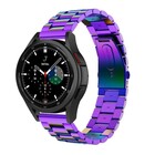 Strap-it® Strap-it Samsung Galaxy Watch 4 Classic 42mm stalen band (regenboog)