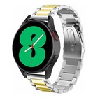 Strap-it® Strap-it Samsung Galaxy Watch 4 - 44mm stalen band (zilver/goud)