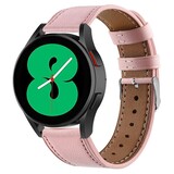 Strap-it® Samsung Galaxy Watch 4 - 44mm leren bandje (roze)