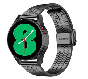 Strap-it® Samsung Galaxy Watch 4 - 44mm roestvrij stalen band (zwart) Strap-it® Samsung Galaxy Watch 4 - 44mm roestvrij stalen band (zwart)