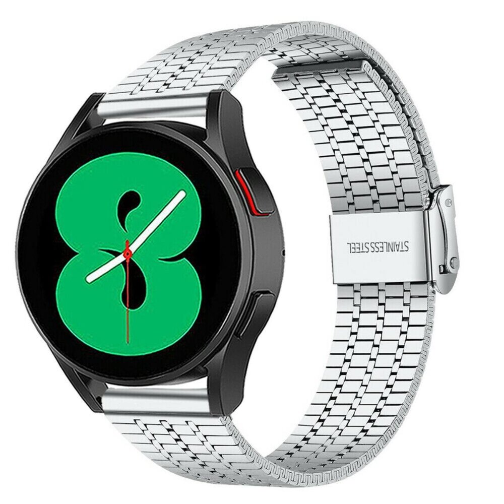 Strap-it® Strap-it Samsung Galaxy Watch 4 - 44mm roestvrij stalen band (zilver) Strap-it® Strap-it Samsung Galaxy Watch 4 - 44mm roestvrij stalen band (zilver)