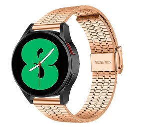 Strap-it® Samsung Galaxy Watch 4 - 44mm roestvrij stalen band (rosé goud)