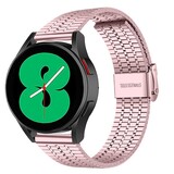 Strap-it® Samsung Galaxy Watch 4 - 44mm roestvrij stalen band (rosé pink)