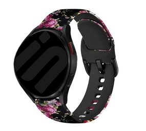 Strap-it® Pink Flower Samsung Galaxy Watch 6 Classic 43mm bandje Strap-it® Pink Flower Samsung Galaxy Watch 6 Classic 43mm bandje