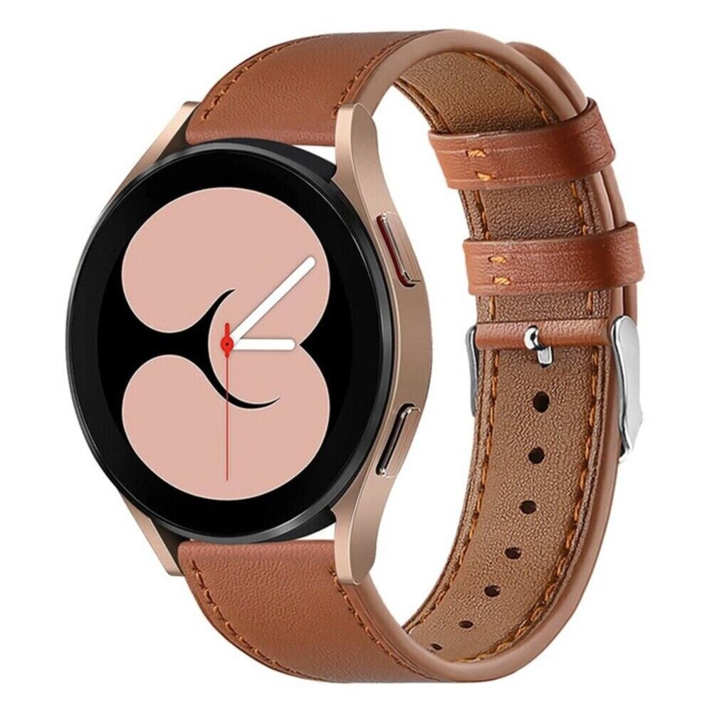 Strap-it® Strap-it Samsung Galaxy Watch 4 40mm leren bandje (strak bruin)