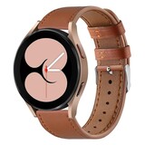 Strap-it® Samsung Galaxy Watch 4 40mm leren bandje (strak bruin) Strap-it® Samsung Galaxy Watch 4 40mm leren bandje (strak bruin)