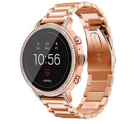 Strap-it® Fossil Gen 4 Venture (HR) stalen band (rosé goud)