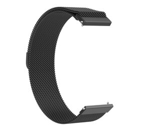 Strap-it® Milanese horlogeband 20mm - universeel - zwart