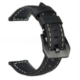 Strap-it® Leren horlogeband 20mm - universeel - zwart