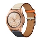 Strap-it® Strap-it Samsung Galaxy Watch leren band 42mm (wit/donkerblauw)