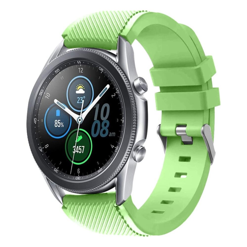 Strap-it® Strap-it Samsung Galaxy Watch 3 45mm siliconen bandje (lichtgroen) Strap-it® Strap-it Samsung Galaxy Watch 3 45mm siliconen bandje (lichtgroen)