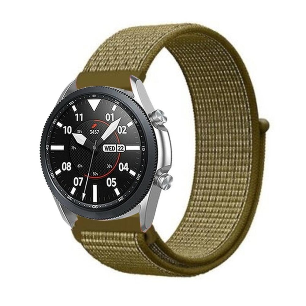 Strap-it® Strap-it Samsung Galaxy Watch 3 - 45mm nylon band (olijf)