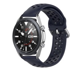 Strap-it® Samsung Galaxy Watch 3 - 45mm siliconen bandje met gaatjes (donkerblauw)