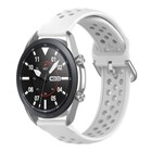 Strap-it® Strap-it Samsung Galaxy Watch 3 - 45mm siliconen bandje met gaatjes (wit)