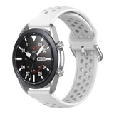 Strap-it® Samsung Galaxy Watch 3 - 45mm siliconen bandje met gaatjes (wit)