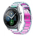 Strap-it® Strap-it Samsung Galaxy Watch 3 stalen band 45mm (regenboog)