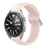 Strap-it® Samsung Galaxy Watch 3 - 45mm siliconen bandje met gaatjes (roze)